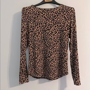 Leopard Print Long Sleeve Top